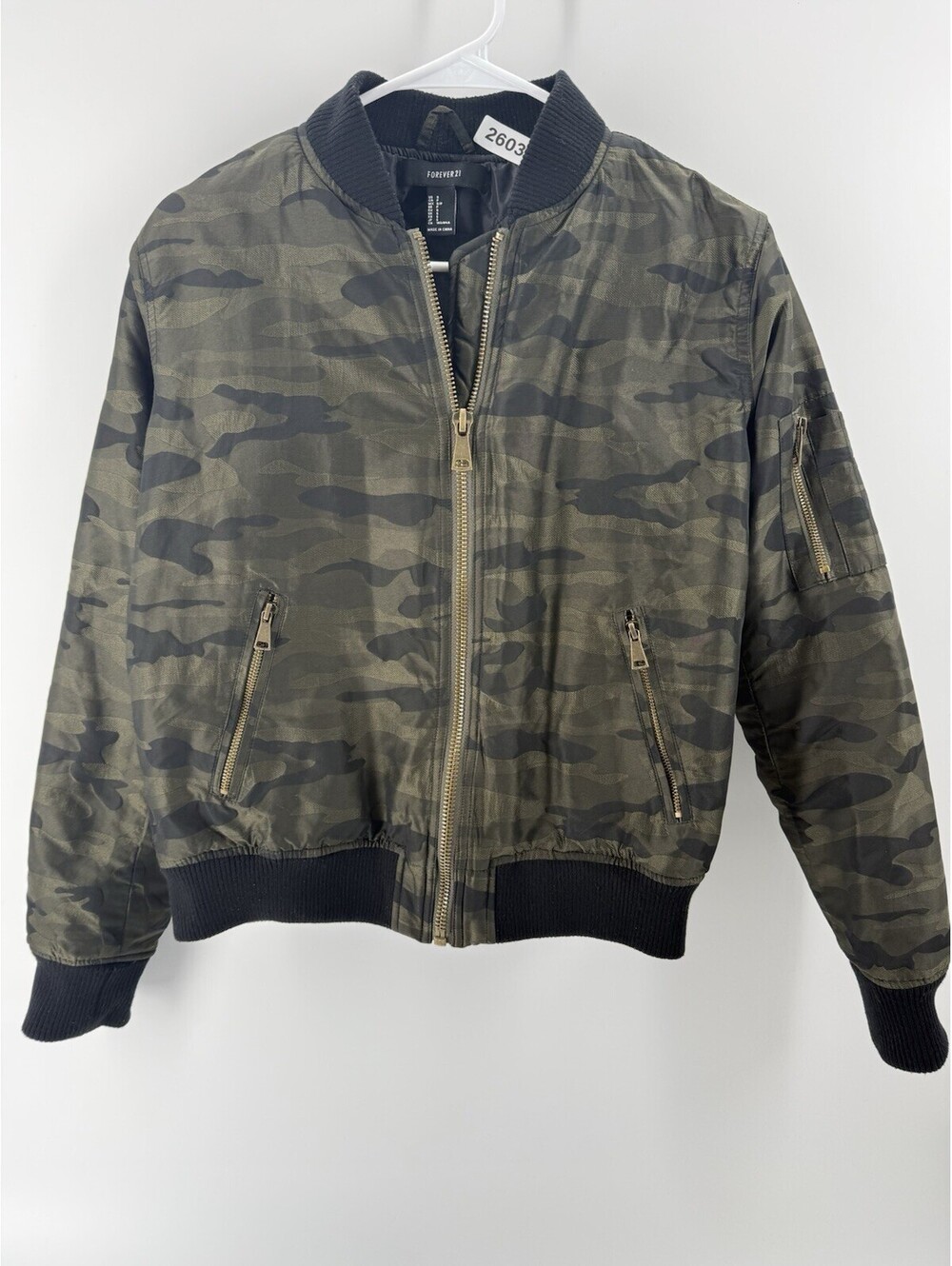 Forever 21 Camouflage Bomber Jacket preppy size S
